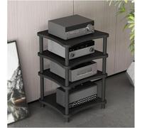 4Tier HiFi Rack Open AV Cabinet Video Shelving Unit Adjustable 2/3/4/5 Tier Storage Rack Modern Entertainment Stand Black Finish nize Your Space