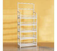 4Tier Metal Retail Display Shelf for ac & FruitsWhite nizer Stand 50x27x166cm Ideal for markets & Tools Sto