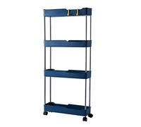 4Tier Rolling Kitchen CartSlim Storage Organizer on Wheels Mobile Utility Shelf Rack SpaceSaving Kitchen Cabinet Blue Perfect for Small Spaces and Easy Movement