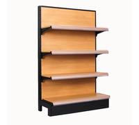 4Tier Wooden Look Gondola Shelving Unit 90kg Load per Shelf ToolFree Assembly Retail Display Rack for markets & Stores (123x165cm48.4x64.9in)