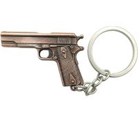 4Trails 92F Retro Imitation Pistol Gun Pew Pew Vintage Bronze Keychain Metal Gun Model KeyRing