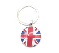 4Trails British Flag Keyring, Union Jack Design, Silver Metal Keychain
