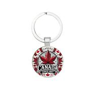 4Trails Canadian Maple Leaf Canada Souvenir Keyring, Metal, Red and White Design, Since 1867