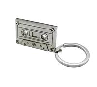 4Trails Cassette Tape Music Keyring Keychain 80s 90s Silver Metal Design Punk Hip Hop