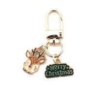 4Trails Christmas Tree Cute Santa Claus Elk Snowman Gingerbread Elf Metal Enamel Keychain Keyring Cartoon New Year Xmas Gift for Men, Women, Kids (Xmas 16)