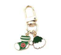 4Trails Christmas Tree Cute Santa Claus Elk Snowman Gingerbread Elf Metal Enamel Keychain Keyring Cartoon New Year Xmas Gift for Men, Women, Kids (Xmas 10)