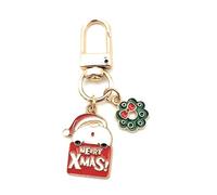 4Trails Christmas Tree Cute Santa Claus Elk Snowman Gingerbread Elf Metal Enamel Keychain Keyring Cartoon New Year Xmas Gift for Men, Women, Kids (Xmas 6)