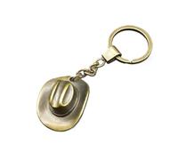 4Trails Cowboy Hat Charm Mini Keychain Keyring Lucky Western Hat Vintage Antique Bronze Finish