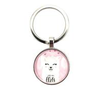 4Trails Cute Alpaca Keychain, No Drama Llama Design, Kawaii Cartoon Style, Lucky Charm Keyring Love You Lots Pink