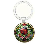 4Trails Decorative Lucky Ladybug Garden Keyring, Stained Glass Design
