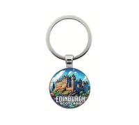 4Trails Edinburgh Scotland Souvenir Keyring, Castle Design