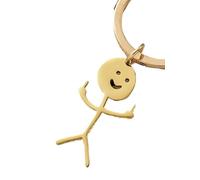 4Trails Gold Middle Finger Stainless Steel Funny Doodle Keychain Middle Finger Pendant Keyring Long Distance Friendship Jewelry Gift for Men Women (Gold)