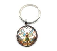 4Trails Magical Forest Glass Dome Keychain, Fairy Design, Bohemian Style