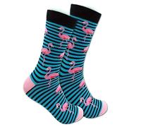 4Trails Men Funny Flamingo Patterned Gift Socks, Pink And Green All Seasons UK 7.5-12 Cartoon