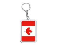 4Trails National Flag Keyrings Keychain Lucky Rectangular Design Canada