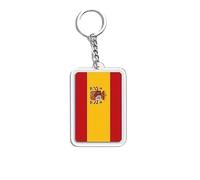 4Trails National Flag Keyrings Keychain Lucky Rectangular Design (Spain)