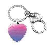 4Trails Pride Heart Keychain, LGBT Flag Design, Metal Charm with Lobster Clasp, 12 Designs Bisexual Flag