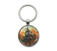 4Trails Train Keyring Vintage Locomotive Steam Keyring Highland Keychain