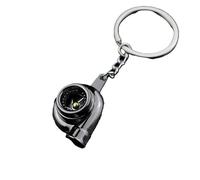 4Trails Turbo Car Keychain Auto Parts Keyring Lucky Turbocharger Gift for Driver Sliver (Gun Black)