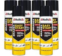4TRESS 6 x HOLTS Bradex Easy Start Petrol and Diesel Engines Cold Start Spray 300ML Cans