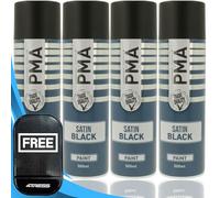 4TRESS PMA 4 x Satin Black Spray Paint Fast-Drying Professional Cans 500ml Non-Slip Dash Mat(4T-PCPA1002)
