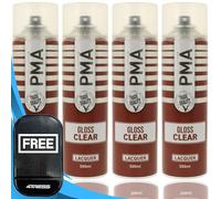 4TRESS PMA 4x Clear Gloss Lacquer Spray Paint 500ML High Covering Aerosol Cans Non-Slip Dash Mat(4T-PCPA1014)