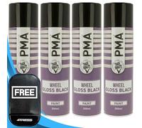4TRESS PMA 4x Gloss BLACK Wheel Spray Paint Fast-Drying Professional Can 500ml Non-Slip Dash Mat(4T-PCPA1028)
