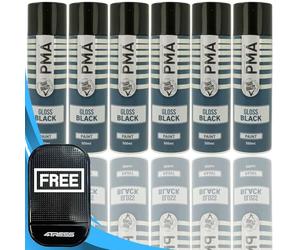 4TRESS PMA 6 x GLOSS BLACK PAINT 500ML NON-SLIP DASH MAT(4T-PCPA1003)