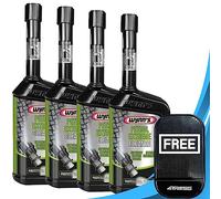 4TRESS Wynn's Pack of 4 Petrol Extreme Injector Cleaner 500ml Wynns Cleaner for Fuel System Injectors Inlet Valves EGR Non Slip Car Dash Mat (4T-4x-29793)