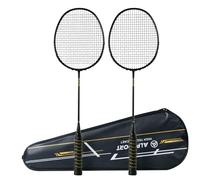 4U 85g 100% Carbon Fiber + Titanium Alloy Badminton Racket Ultra-Light Sports Racket Badminton Training (2Pcs Black with Bag)