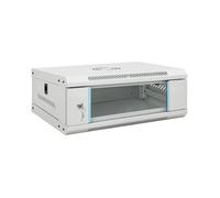 4U Network Cabinet Grey 53x40x21cm Cold-Rolled Steel Glass Lockable 19in IP20 Mt