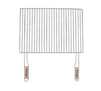 4U-Onlinehandel 54x38 cm Grill with 2 Wooden Handles Chrome-Plated Steel Barbecue/BBQ Replacement Grate
