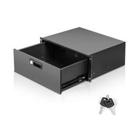 4U Rack Drawer for 19 Inch Server Rack and Network Cabinet, Lockable Sever Rack Case with Key, 4U Server Chassis Capacity to 22 LBS
