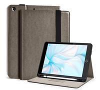 4UBonLife Case for iPad 9th / 8th / 7th Generation 10.2 Inch 2021/2020/2019, Premium Leather Business Cover, Multi-Angle Viewing Stand Protective Tablet Cover with Pocket & Pencil Holder, Gray