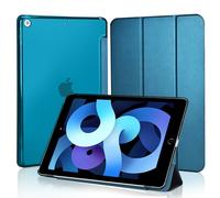 4UBonLife Case for iPad 9th/8th/7th Generation 10.2 inch 2021/2020/2019, Slim Stand Protective Case with Translucent Frosted Hard Back Cover Shell, Peacock Blue