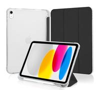 4UBonLife Case for iPad A16 11th Generation 11 Inch 2025, iPad 10th Generation Case 10.9 inch 2022, Slim Stand Smart Cover with Pencil Holder, TPU Soft Translucent Frosted Back Shell, Black