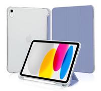 4UBonLife Case for iPad A16 11th Generation 11 Inch 2025, iPad 10th Generation Case 10.9 inch 2022, Slim Stand Smart Cover with Pencil Holder, TPU Soft Translucent Frosted Back Shell, Lavender Gray