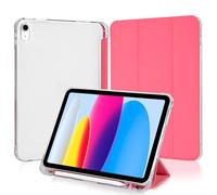 4UBonLife Case for iPad A16 11th Generation 11 Inch 2025, iPad 10th Generation Case 10.9 inch 2022, Slim Stand Smart Cover with Pencil Holder, TPU Soft Translucent Frosted Back Shell, Watermelon Red