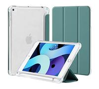 4UBonLife Case for iPad Mini 5 4 Generation 7.9 inch with Pencil Holder, Slim Lightweight Case Soft TPU Translucent Frosted Back Cover Shell for iPad Mini 4th 5th Gen, Night Green