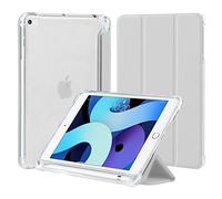 4UBonLife Case for iPad Mini 5 4 Generation 7.9 inch with Pencil Holder, Slim Lightweight Case Soft TPU Translucent Frosted Back Cover Shell for iPad Mini 4th 5th Gen, Light Grey