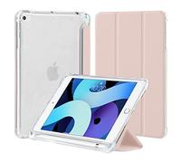 4UBonLife Case for iPad Mini 5 4 Generation 7.9 inch with Pencil Holder, Slim Lightweight Case Soft TPU Translucent Frosted Back Cover Shell for iPad Mini 4th 5th Gen, Pink