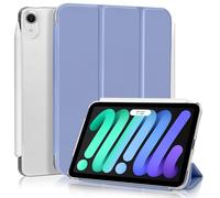 4UBonLife Case for iPad Mini 7 (A17 Pro) 2024 iPad Mini 6 2021 8.3 Inch, Slim Lightweight Hard Back Shell Stand Cover Case with Translucent Frosted Back for iPad Mini 6th 7th Generation, Lavender Gray