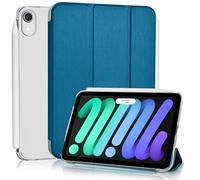 4UBonLife Case for iPad Mini 7 (A17 Pro) 2024 iPad Mini 6 2021 8.3 Inch, Slim Lightweight Hard Back Shell Stand Cover Case with Translucent Frosted Back for iPad Mini 6th 7th Generation, Peacock Blue