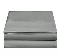4U'LIFE 2-Pack Flat Bed Sheets, Ultra Soft & Comfortable Double Burshed Micrifiber(Gray,Twin)