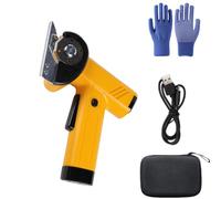 4V Rechargeable Electric Cardboard Cutter, High Speed Cordless Scissors with LED Light, Power Box Cutter Tool for Heavy Duty Cutting, Fabric, Carpet, Leather, USB Charger Included (Yellow)