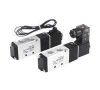 4V110-06 1/8 Air Solenoid Valve 5/2Way Pneumatic Valve 5 Port 2 Position Gas Electric Magnetic Valves DC12V 24V 110V 220V(Only 4V110-06,OneColor)
