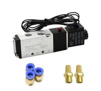 4V110-06 1/8 Air Solenoid Valve pneumat Valve 5 Way Port 2 Position Gas Pneumatic Electric Magnetic Valves DC12V 24V 110V 220V(4V110-06 Wire-PC6-01,DC24)