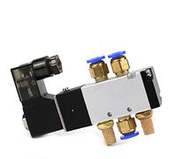 4V110-06 1/8 Air Solenoid Valves PNEUMAT VALV 5 Way Port 2 Position Gas Pneumatic Electric Magnetic Valves DC12V 24V 110V 220V 1Pcs(Wire w SL401)