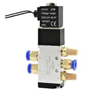 4V110-06 1/8 Bsp Air Solenoid Valve 5 Way Port 2 Position Gas Pneumatic Electric Magnetic Valves DC12V 24V 110 V220V Coil Volt(Wire w 6mm Fittings,DC12V)