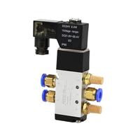 4V110-06 1/8 Bsp Air Solenoid Valve 5 Way Port 2 Position Gas Pneumatic Electric Magnetic Valves DC12V 24V 110 V220V Coil Volt(Led w 4mm Fittings,DC12V)